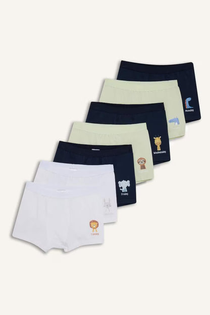 Boy Animal Print 7 Piece Boxers - - Multicolor