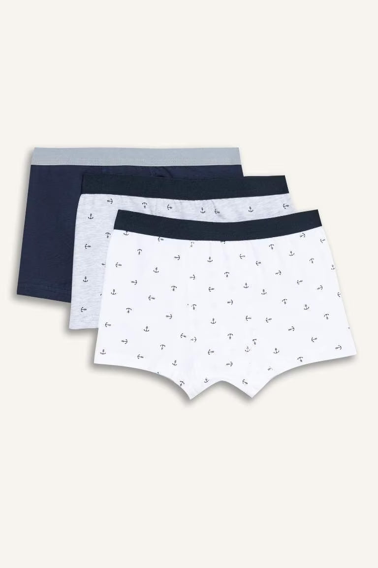 Boy Patterned 3 Piece Boxers - - Multicolor