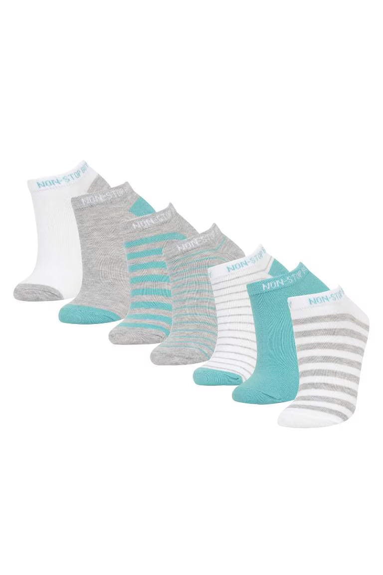 Boy Printed 7 piece Short Socks - - Multicolor