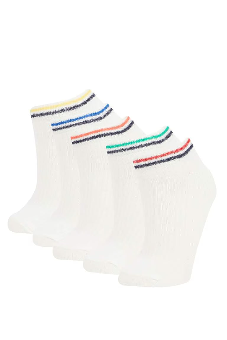 Boy 5 Piece Cotton Booties Socks - - White