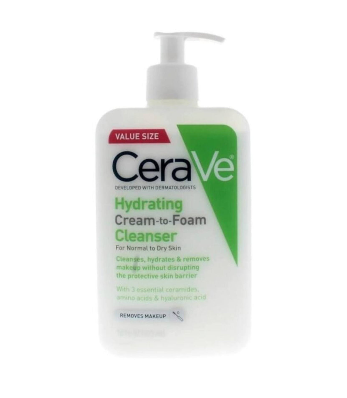 CeraVe Hydrating Cream-to-Foam Cleanser for Normal to Dry Skin 473ml (French Version) - - 473ml