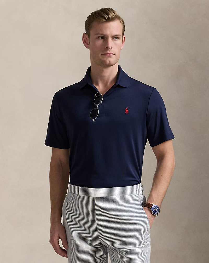 Classic Fit Performance Polo Shirt - - Navy
