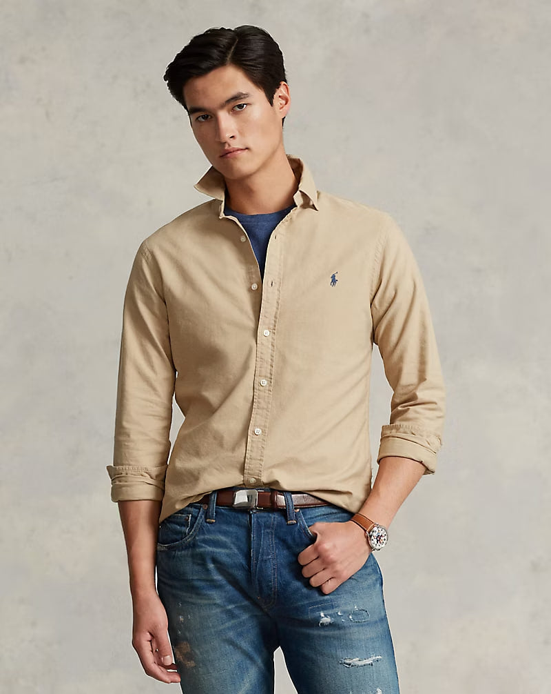 Garment-Dyed Oxford Shirt - classic Fit - - surrey tan