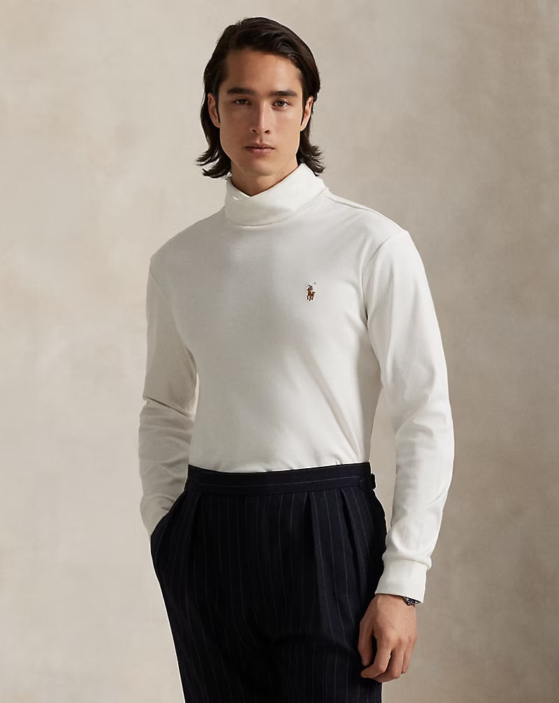 Soft Cotton Turtleneck - - White