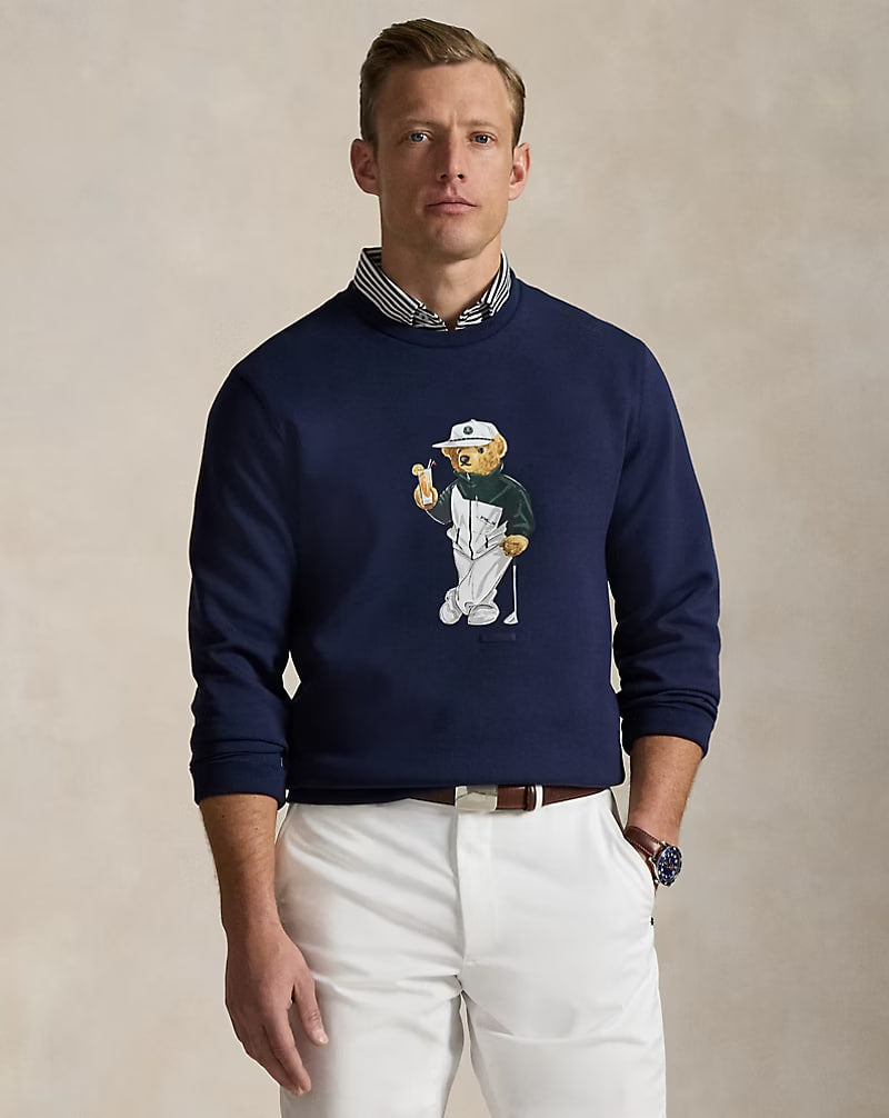 Classic Polo Bear Double-Knit Sweatshirt - - Navy