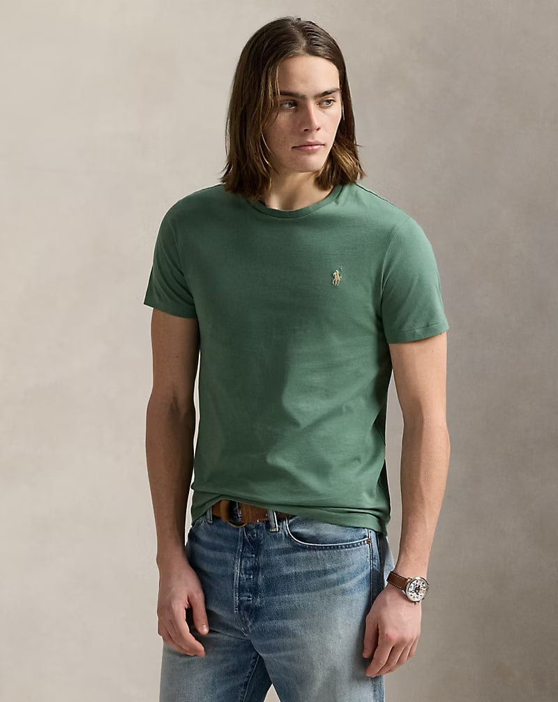 Jersey Crewneck T-Shirt - - Green