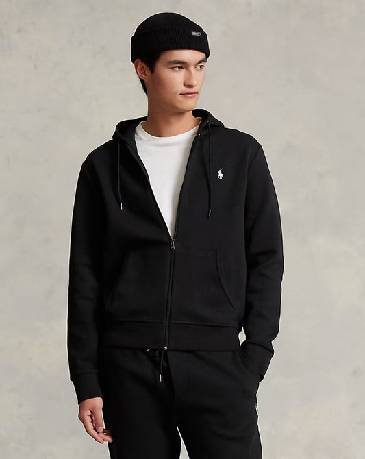 Double-Knit Full-Zip Hoodie - - Black