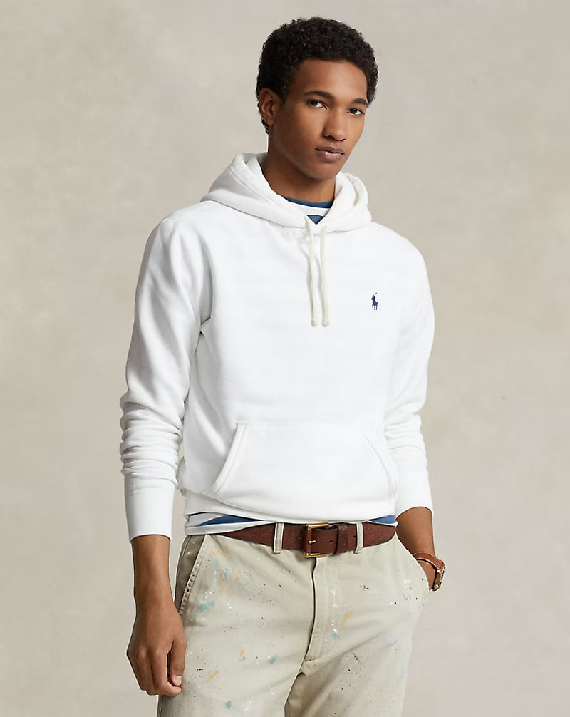 The RL Fleece Hoodie - - White