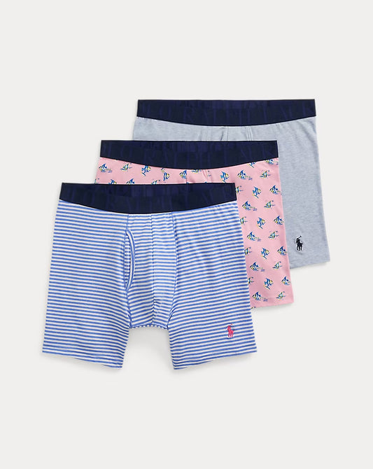Stretch Cotton Boxer Brief 3-Pack - - sky