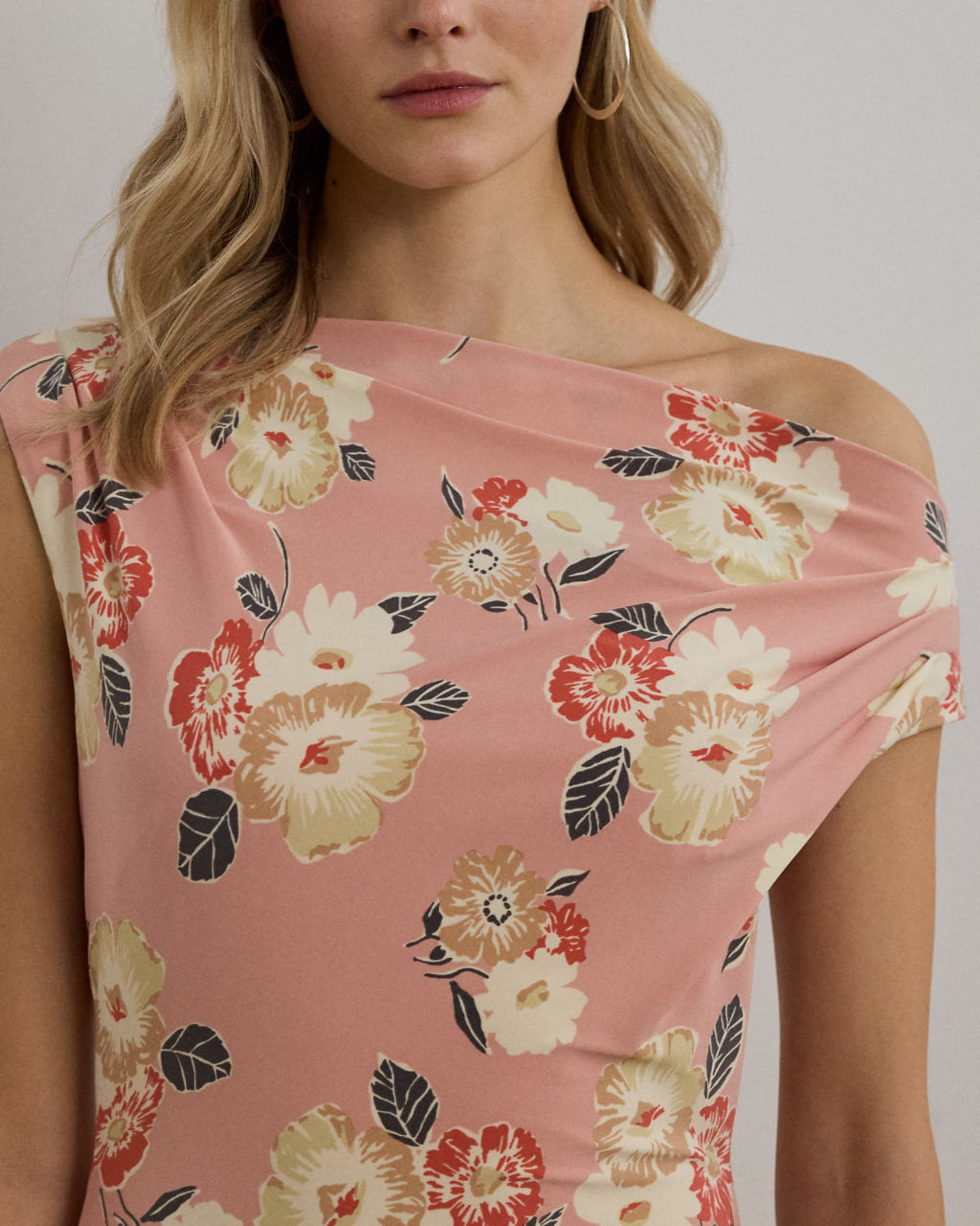 Floral Jersey Off-the-Shoulder Dress - -