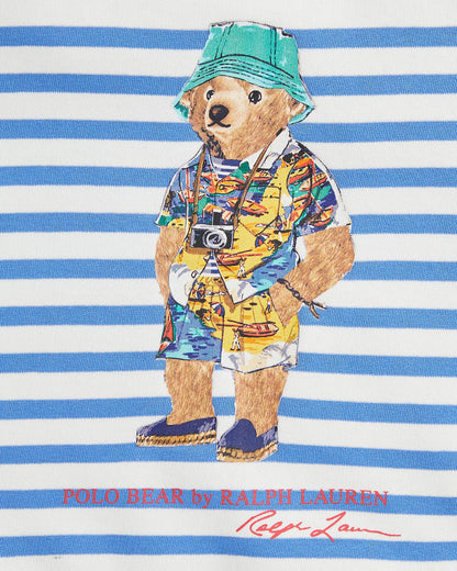 Polo Bear Striped Fleece Sweatshirt - -