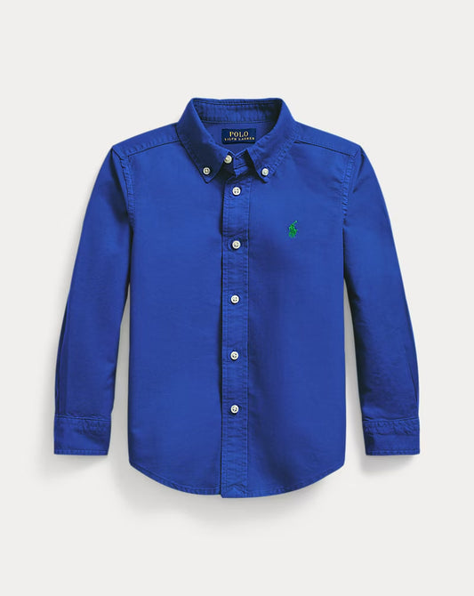 Garment-Dyed Cotton Oxford Shirt 2-6 - - Royal blue