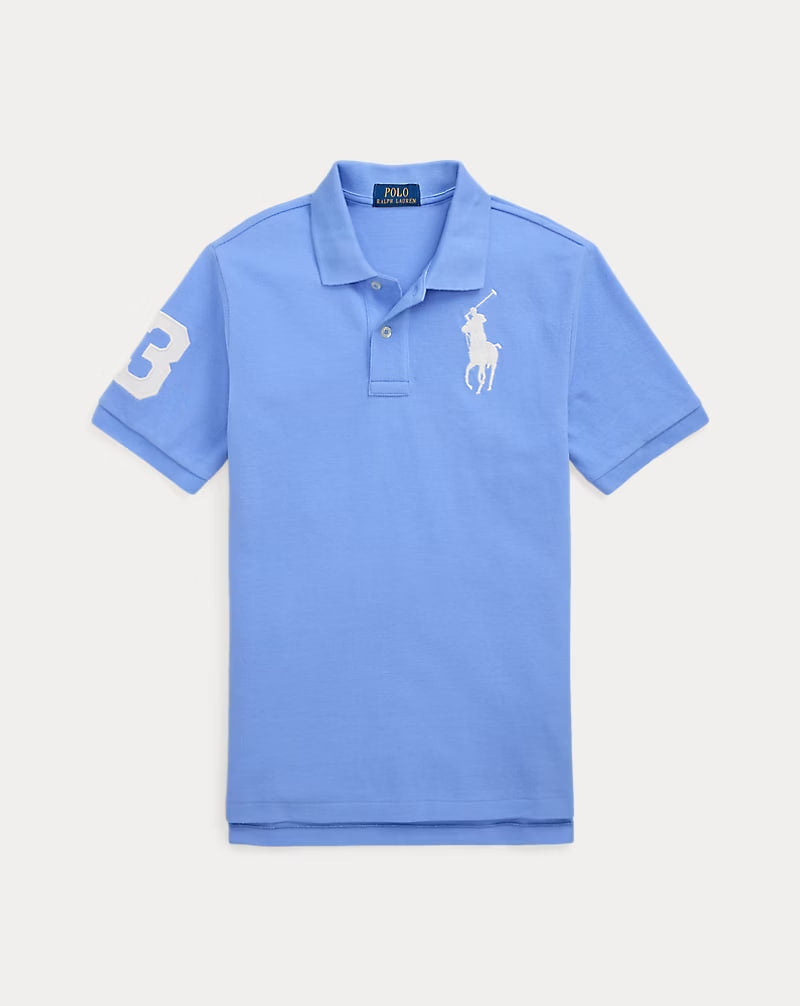 Big Pony Cotton Mesh Polo Shirt 8-20 - - sky
