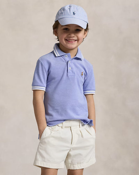 Oxford Mesh Polo Shirt 2-7 - - Blue