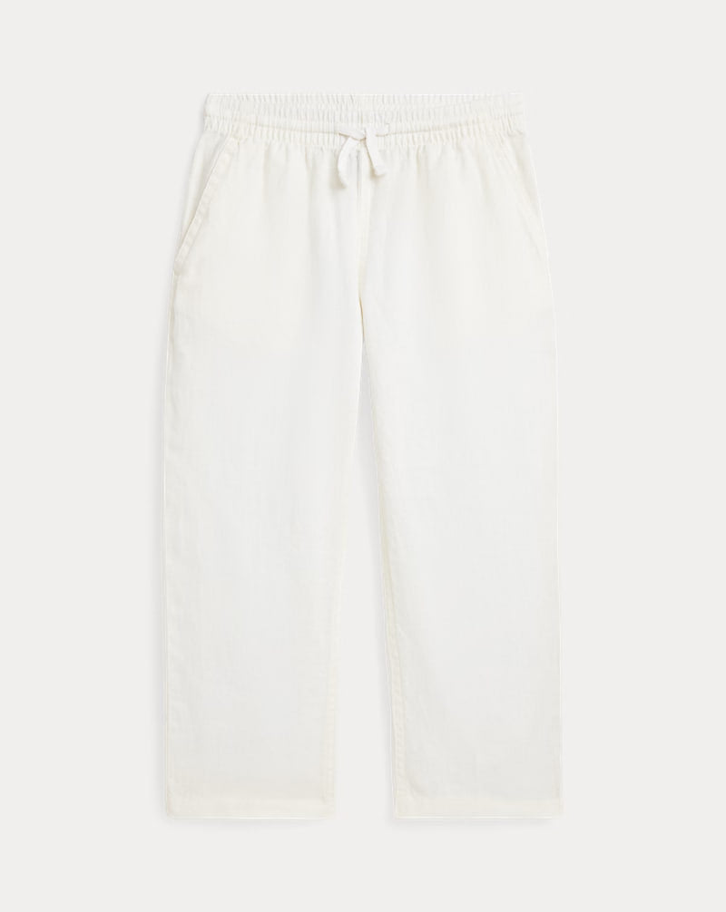 Linen Drawstring Pant 2-7 - - White