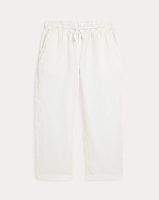 Linen Drawstring Pant 2-7 - - White