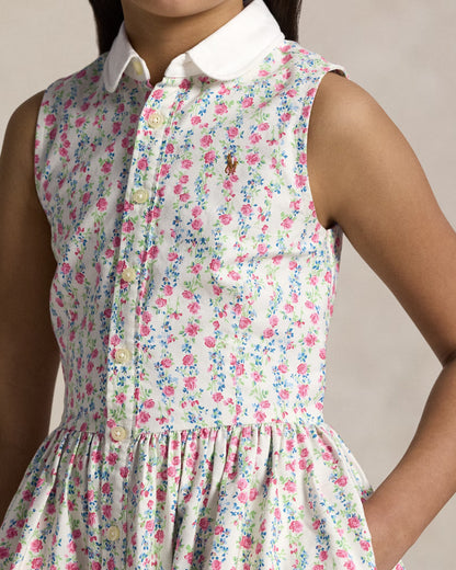 Floral Cotton Oxford Shirtdress 7-16 - - Floral