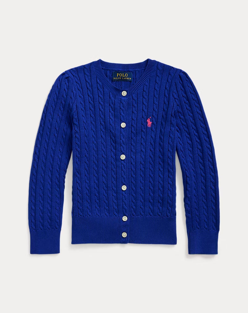 Mini-Cable Cotton Cardigan 2-6 - - Blue