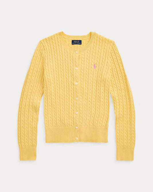 Mini-Cable Cotton Cardigan 7-16 - - Yellow