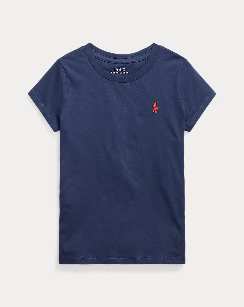 Cotton Jersey Tee 7-16 - - Navy