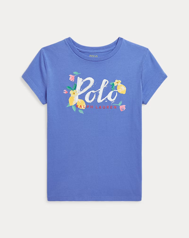 Logo Cotton Jersey Tee 7-16 - - Blue