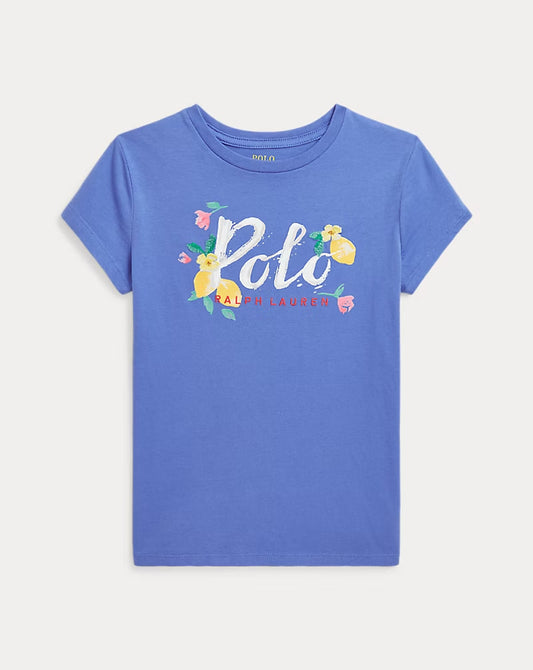 Logo Cotton Jersey Tee 7-16 - - Blue