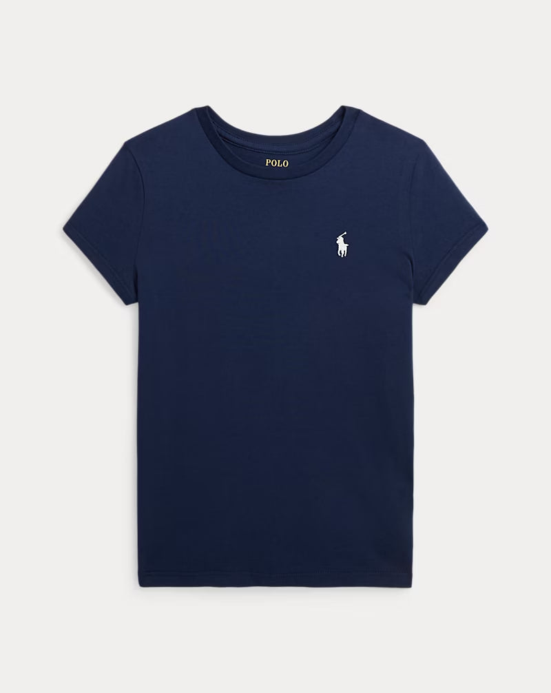 Cotton Jersey Tee 7-16 girls - - Navy