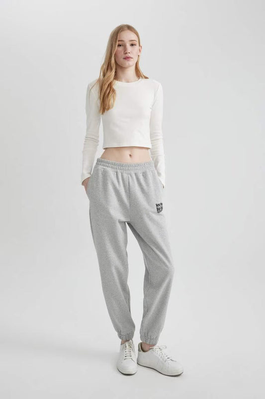 Printed Basic Jogger Sweatpants - - Heather