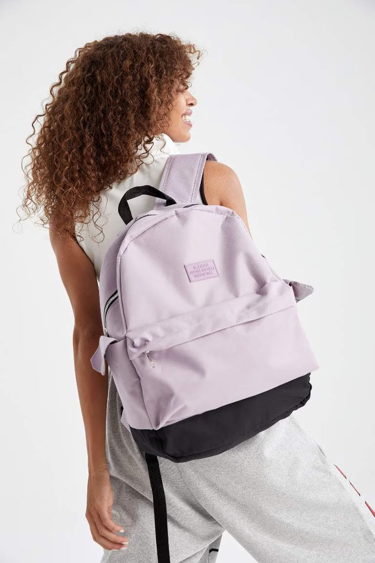 Waterproof Printed Large School Backpack - - lavender