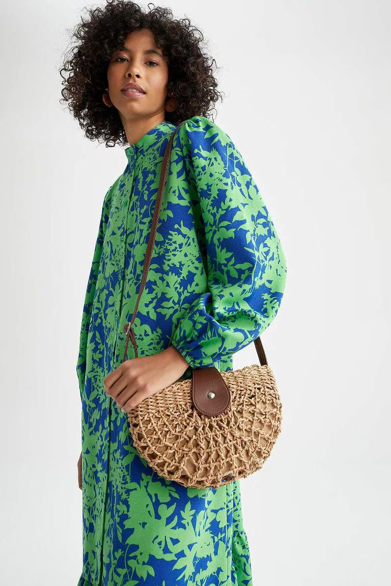 Straw Handle Bag - - dune