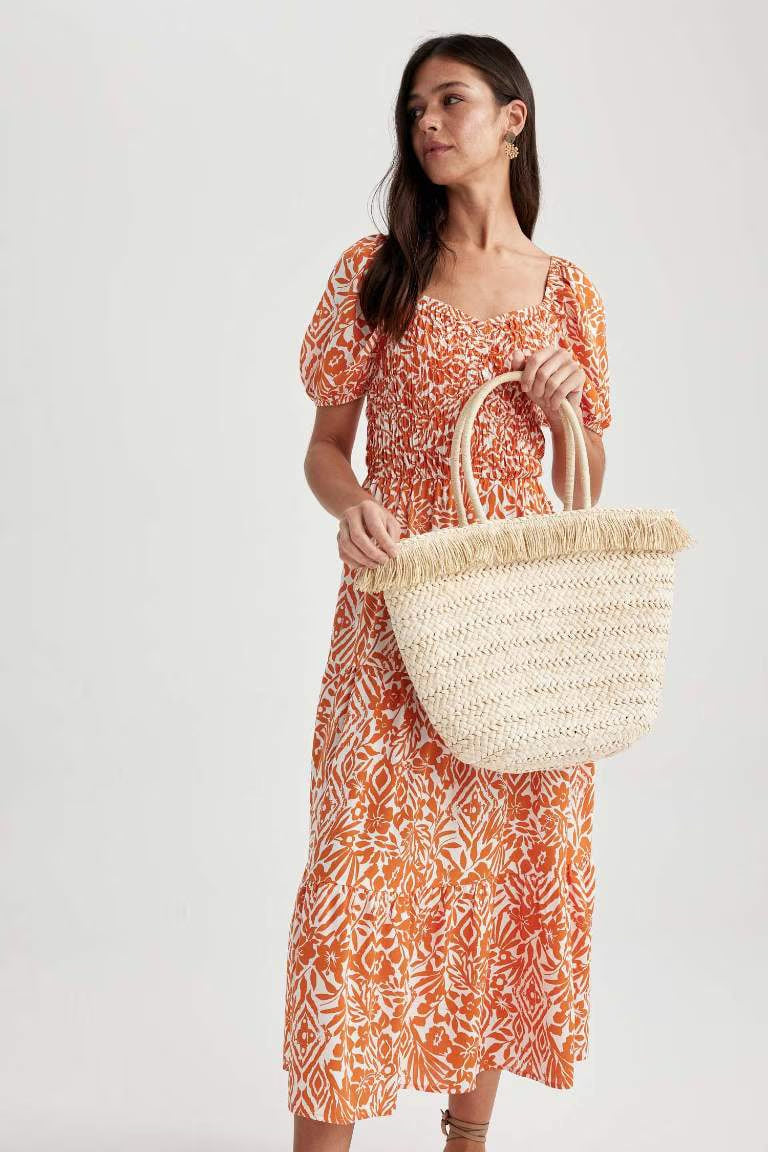 Woman Straw Beach Bag - -