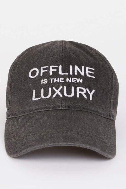 Woman Embroidered Cotton Denim Cap - - anthracite