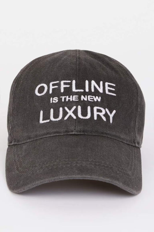 Woman Embroidered Cotton Denim Cap - - anthracite