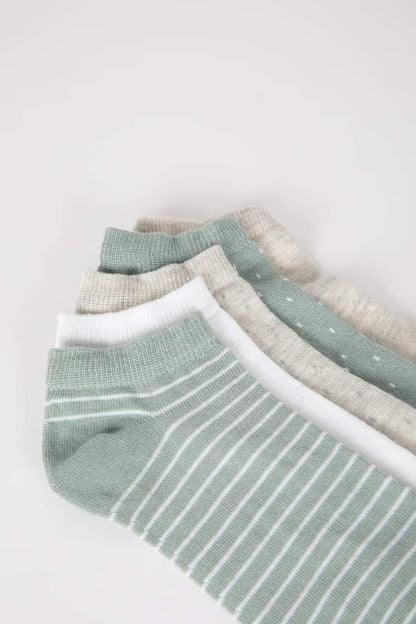 Women 5 Pack Cotton Booties Socks - -