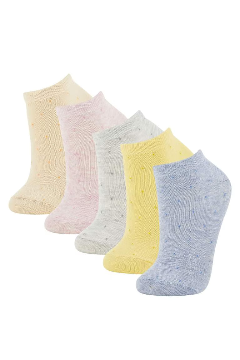 Women 5 Pack Cotton Booties Socks - - Multicolor