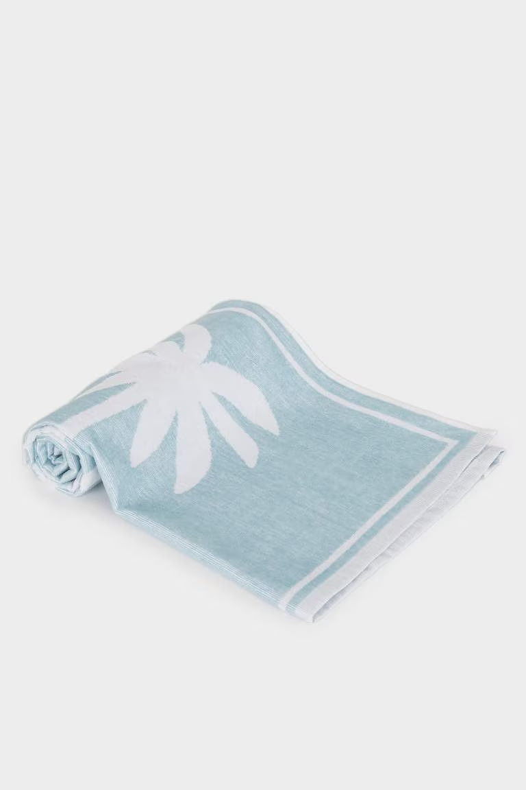 Woman Patterned Cotton Beach Towel - -