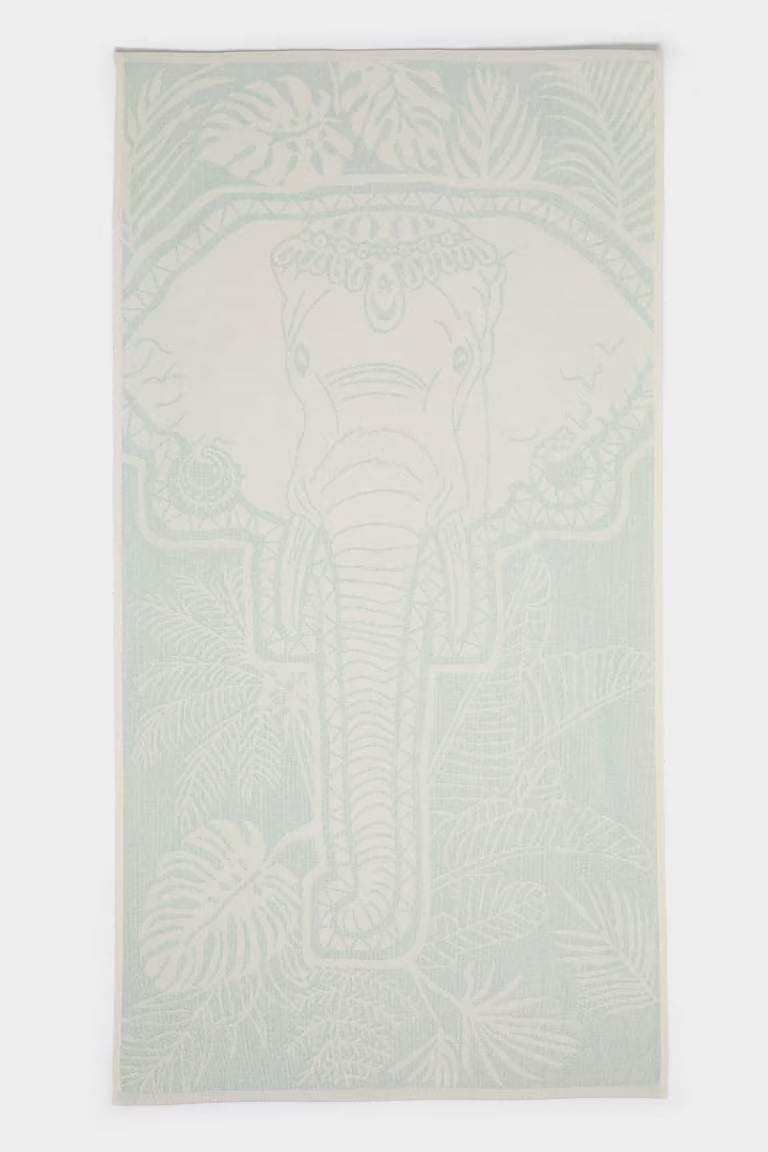 Woman Patterned Cotton Beach Towel - - Animal