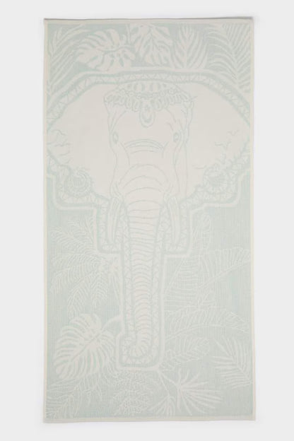 Woman Patterned Cotton Beach Towel - - Animal