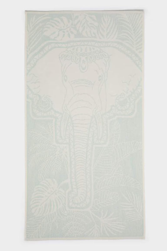Woman Patterned Cotton Beach Towel - - Animal