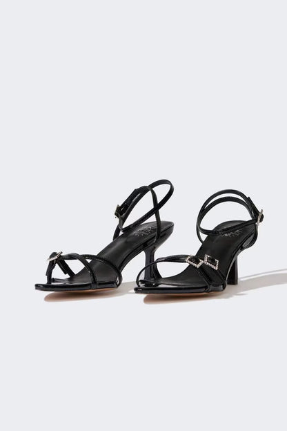 Woman Faux Leather Heeled Sandals - -