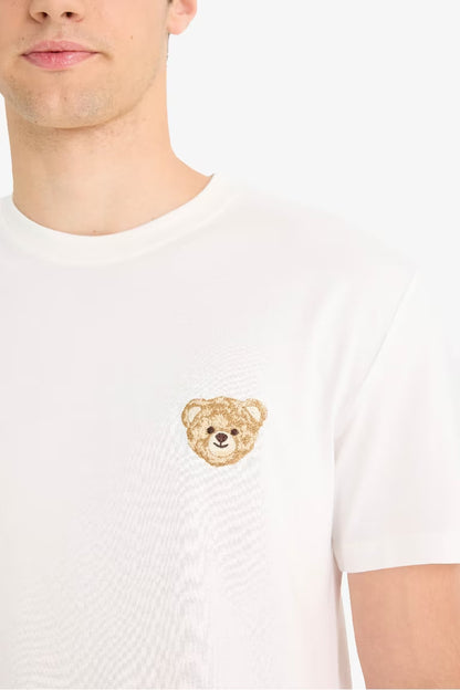 Cotton Regular Fit Crew Neck Printed T-Shirt - -