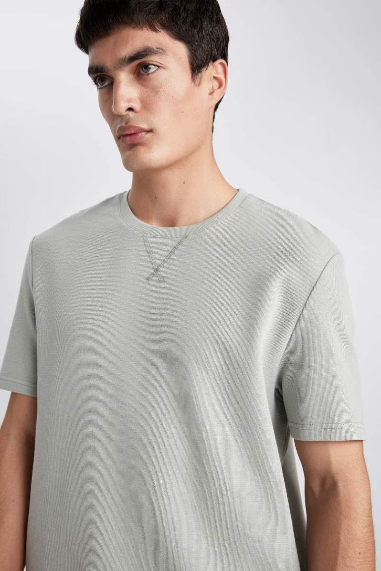Regular Fit Crew Neck Short Sleeve T-Shirt - - light mint