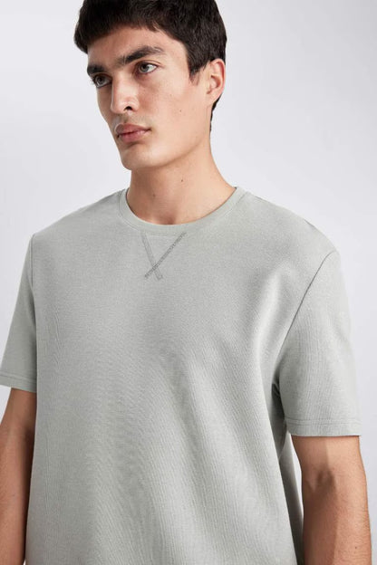 Regular Fit Crew Neck Short Sleeve T-Shirt - - light mint