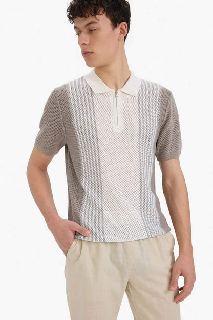Standard Fit Polo Collar Knitwear Polo T-Shirt - - Vision
