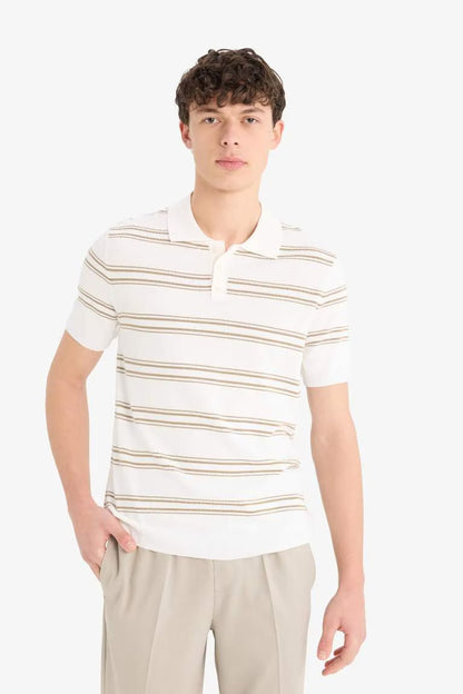 Regular Fit Polo Collar Knitwear Polo T-Shirt - -