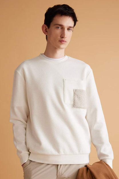 Regular Fit Long Sleeve Sweatshirt - - White