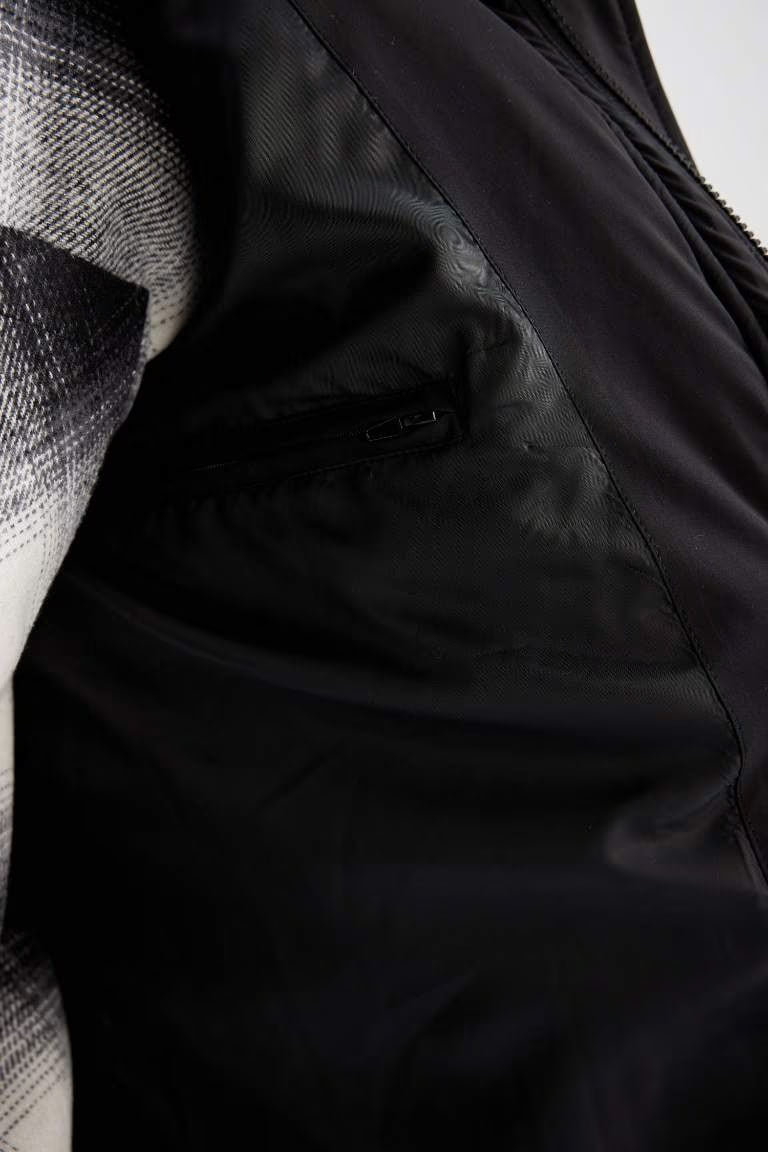 Slim Fit Hooded Half Lined Jacket - -