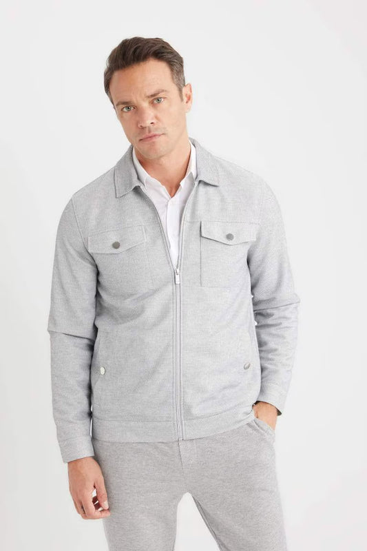 Slim Fit Puffer Jacket - - Heather
