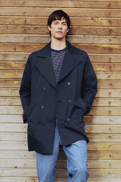 Slim Fit Buttoned Belted Trench Coat - -