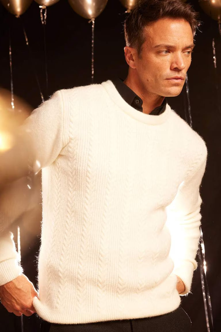 Standard Fit Crew Neck Knitwear Pullover - -